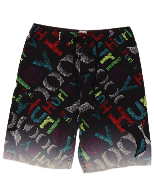 Pantaloni scurți de înot grafic pentru bărbați Hurley, poliester mediu negru