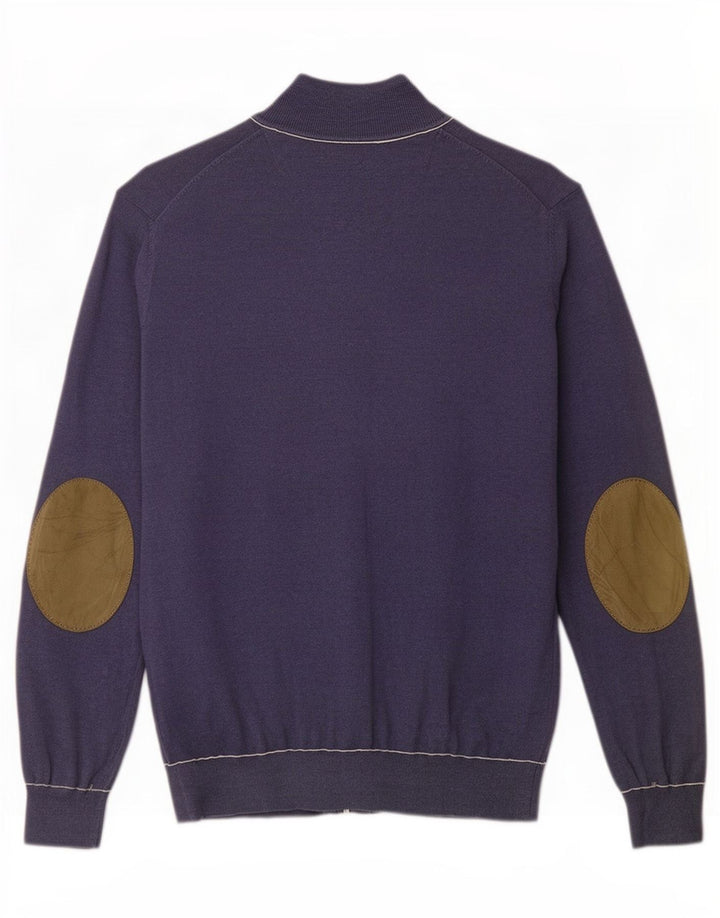 Pulover cardigan Massimo Dutti pentru bărbați, bumbac bleumarin mediu