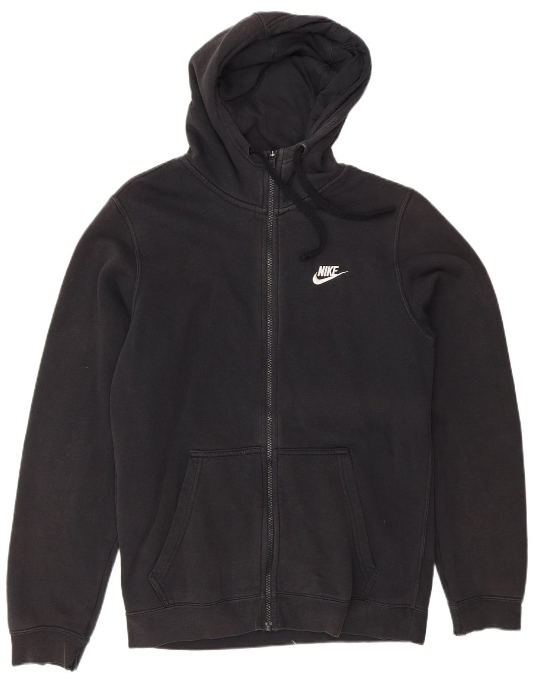 Pulover Nike pentru bărbați, cu fermoar, bumbac, negru