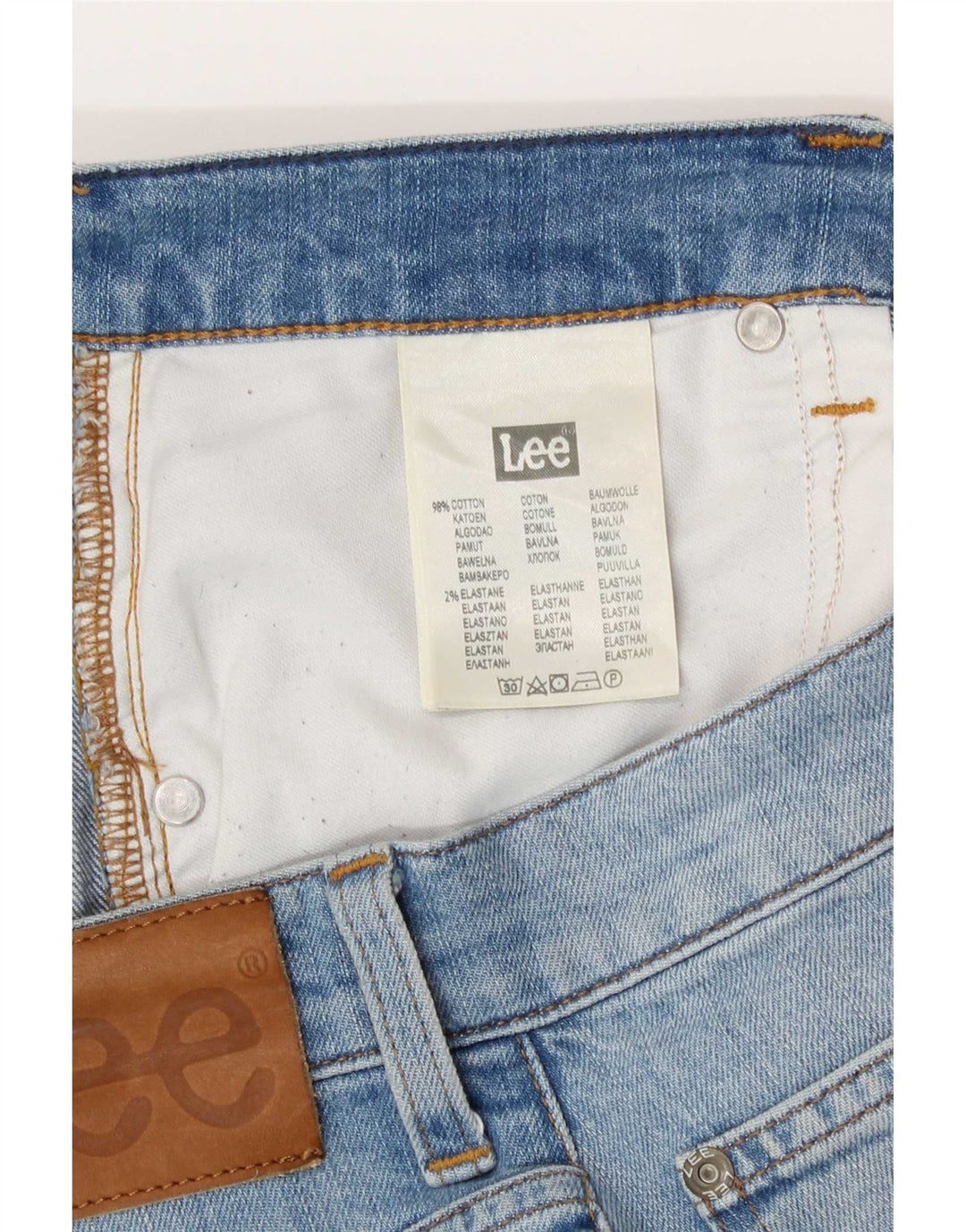 Pantaloni scurți Lee Rider Denim W31 Medium Blue Bumbac