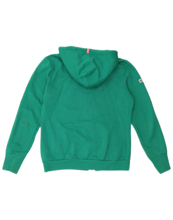 Pulover Superdry pentru femei cu fermoar, UK 14, bumbac verde mediu