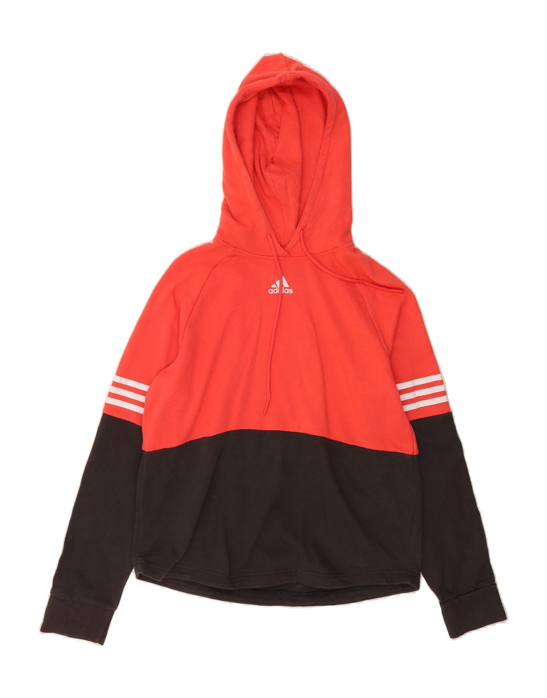 ADIDAS Mens Hoodie Jumper Small Red Colourblock Vintage Adidas and Second-Hand Adidas from Messina Hembry 