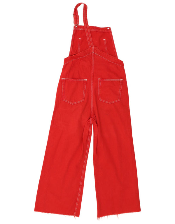Topshop Pantaloni crop pentru femei UK 8 Small W26 L24 Bumbac roșu