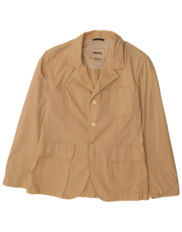 Jachetă pentru bărbați Geox Respira 3 Button Blazer UK 40, mare, bej, bumbac