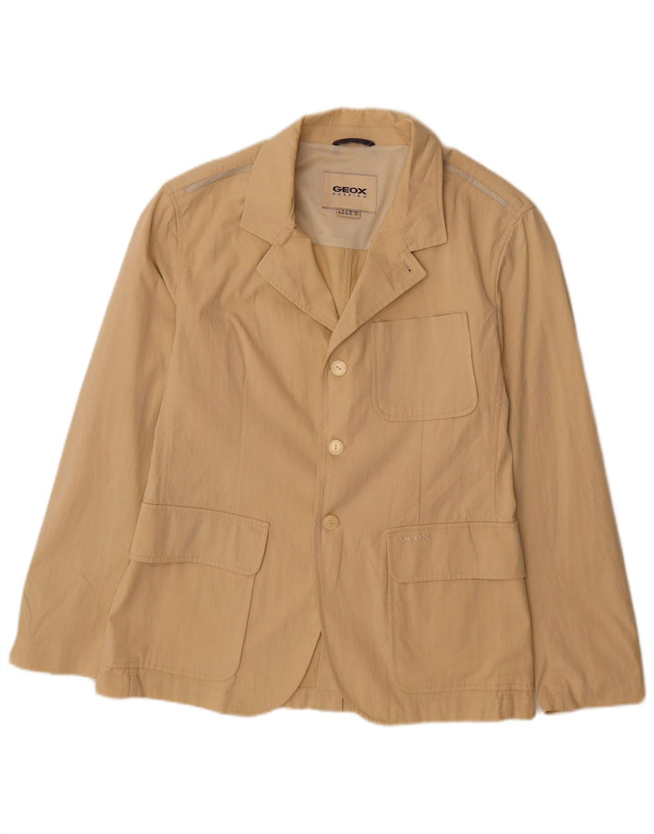 Jachetă pentru bărbați Geox Respira 3 Button Blazer UK 40, mare, bej, bumbac