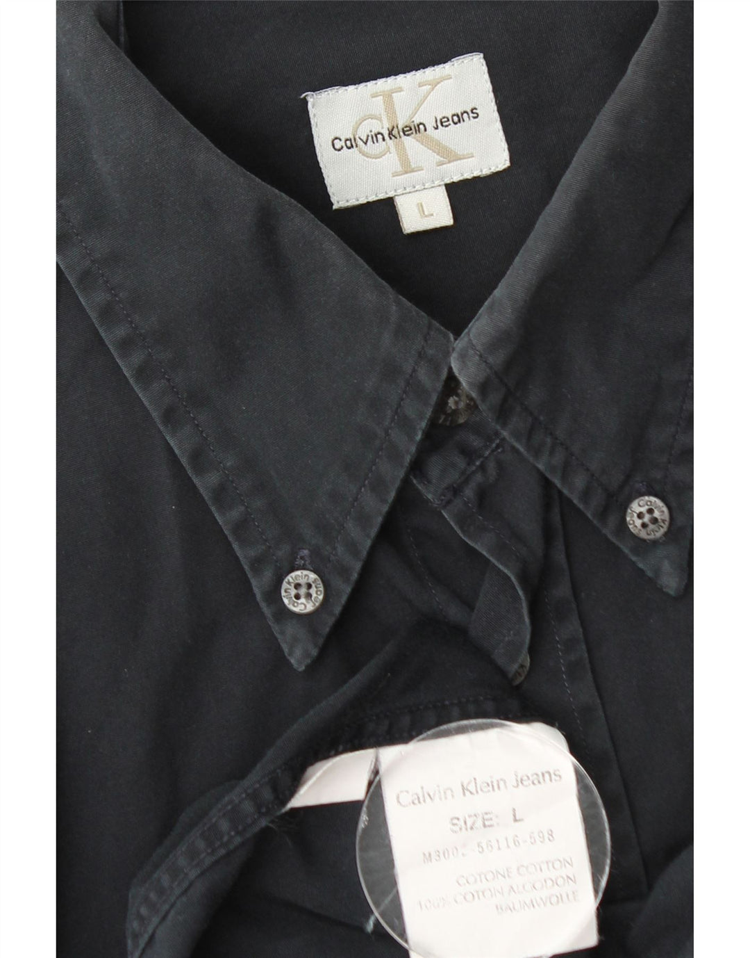 Cămașă pentru bărbați Calvin Klein Jeans, bumbac negru mare