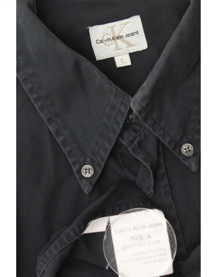 Cămașă pentru bărbați Calvin Klein Jeans, bumbac negru mare