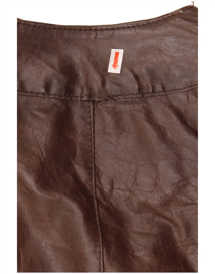 Jachetă de motociclist din piele vintage pentru femei IT 44 din piele maro medie