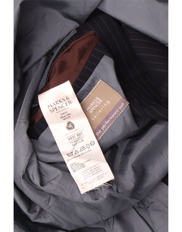 Marks & Spencer pentru femei Blazer Jacket UK 40 Medium Bleumarin Pinstripe