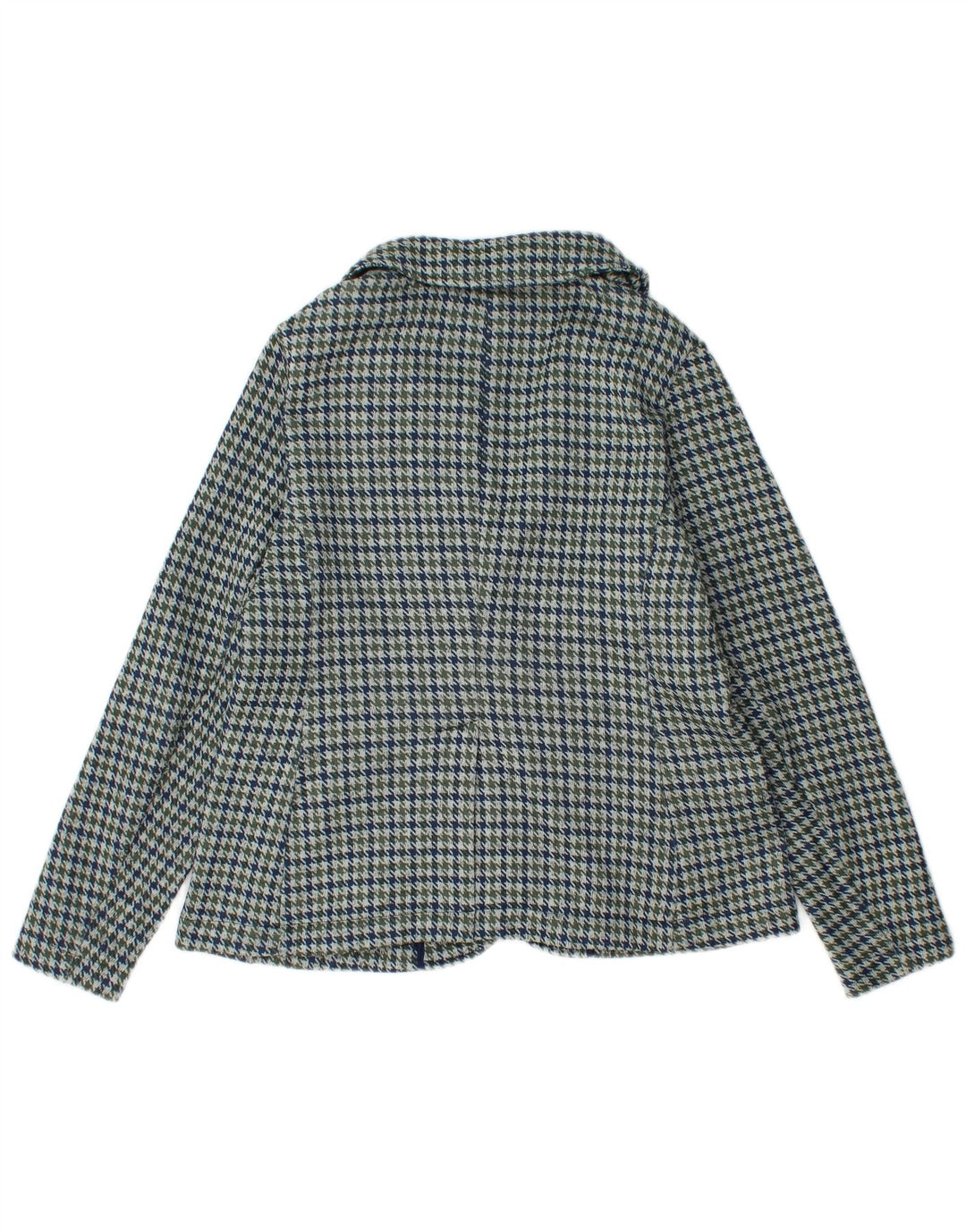 Jachetă Blazer pentru femei Lands End cu 1 nasture UK 10 mic albastru Houndstooth