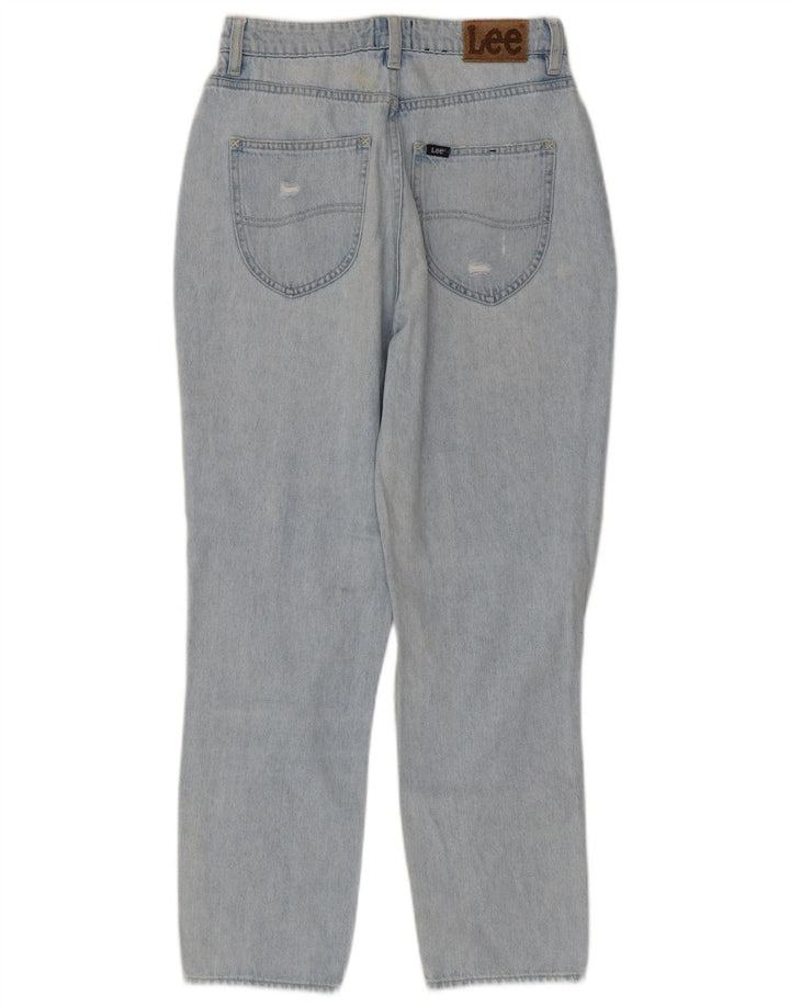 Blugi conici învechiți pentru femei Lee High-Moms US 8 Medium W26 L27 Albastru