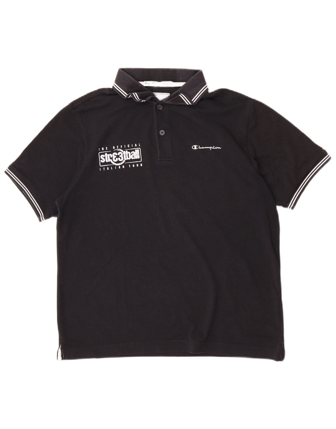 Tricou polo pentru bărbați Champion Easy Fit, bumbac negru mediu