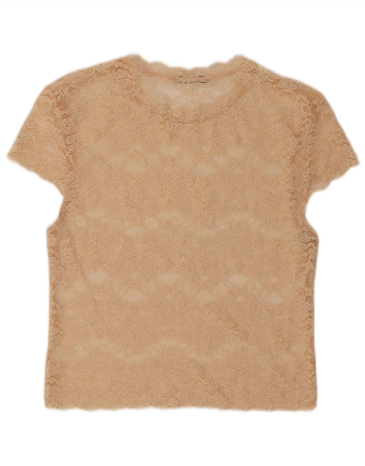 Top din dantela pentru femei Zara UK 10 Small Beige Floral