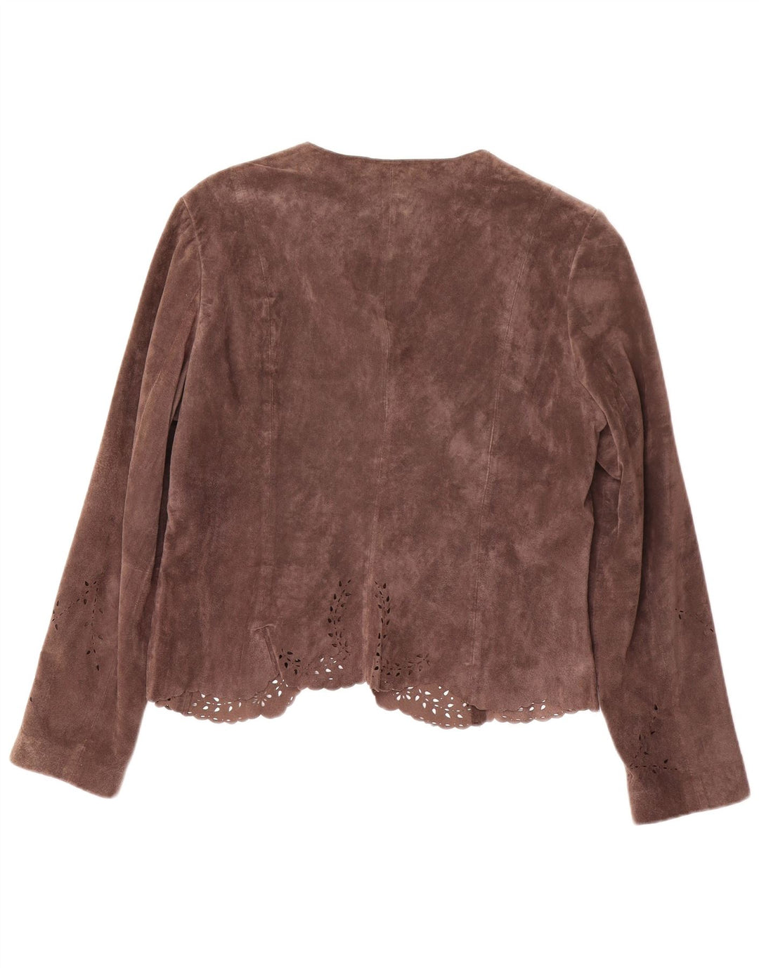 MONSOON Jachetă deschisă din piele intoarsa pentru femei UK 16, maro, mare