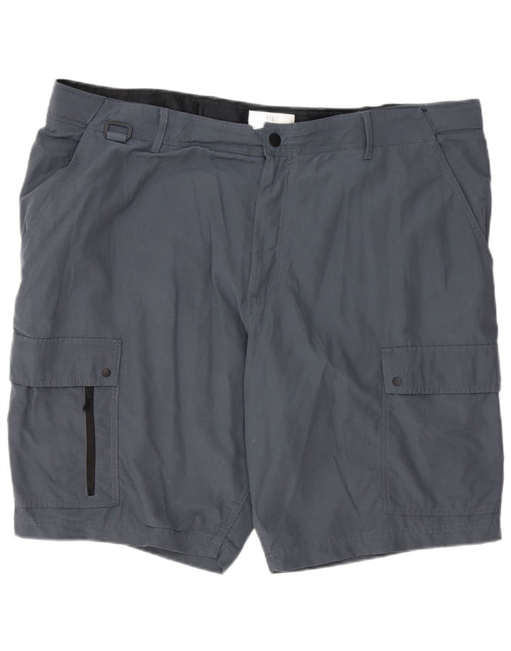 MARKS & SPENCER Pantaloni scurți cargo pentru bărbați W44 2XL poliester gri
