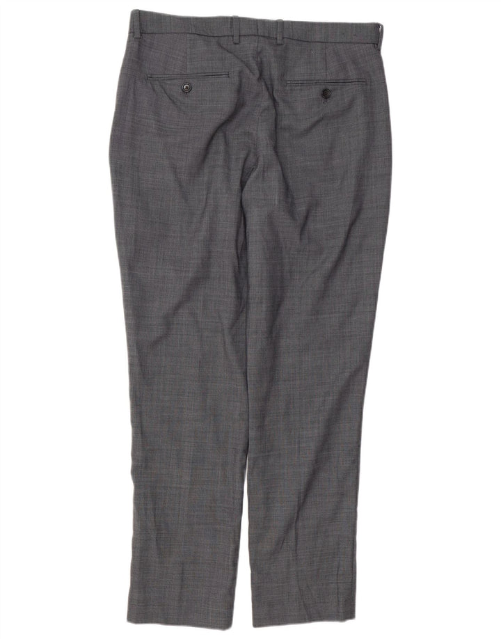 Pantaloni chino subțiri BOWERY pentru bărbați J. CREW L33 L30 lână gri cu dungi