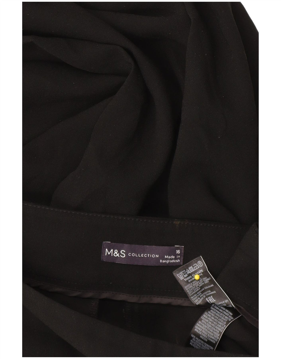 Pantaloni Capri pentru femei Marks & Spencer UK 16 Large W34 L22 Poliester negru