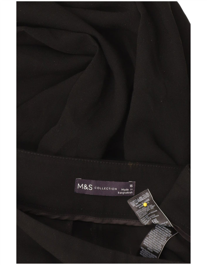 Pantaloni Capri pentru femei Marks & Spencer UK 16 Large W34 L22 Poliester negru