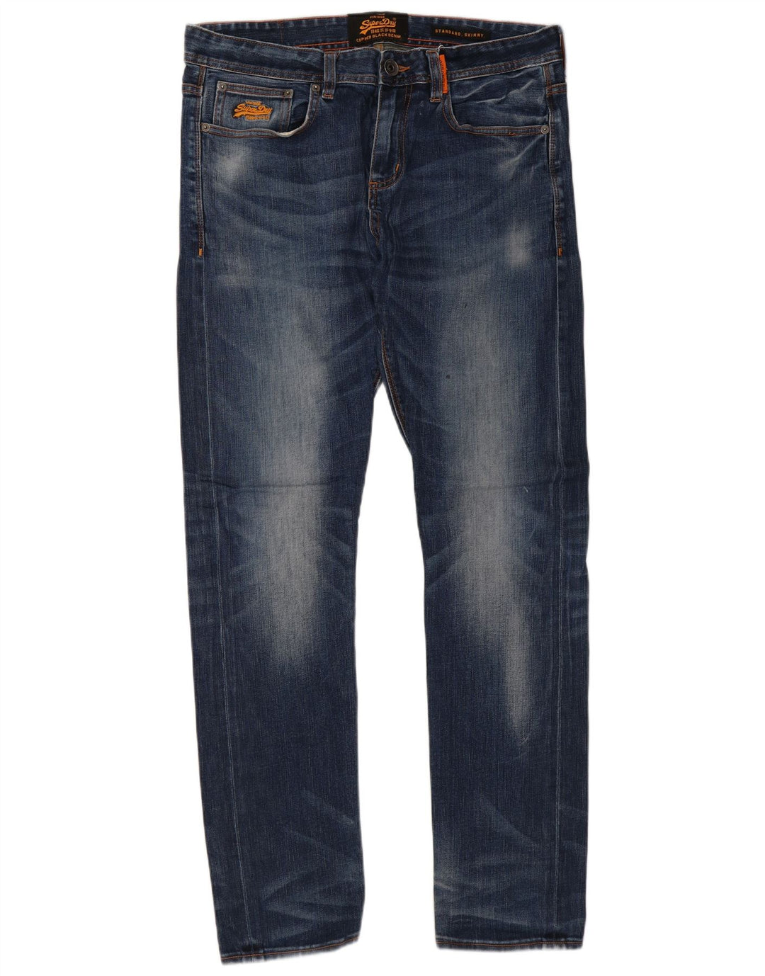 SUPERDRY Blugi skinny pentru bărbați, cu ajustare standard, W34 L32, bumbac albastru