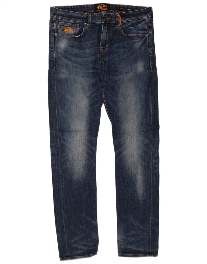SUPERDRY Blugi skinny pentru bărbați, cu ajustare standard, W34 L32, bumbac albastru