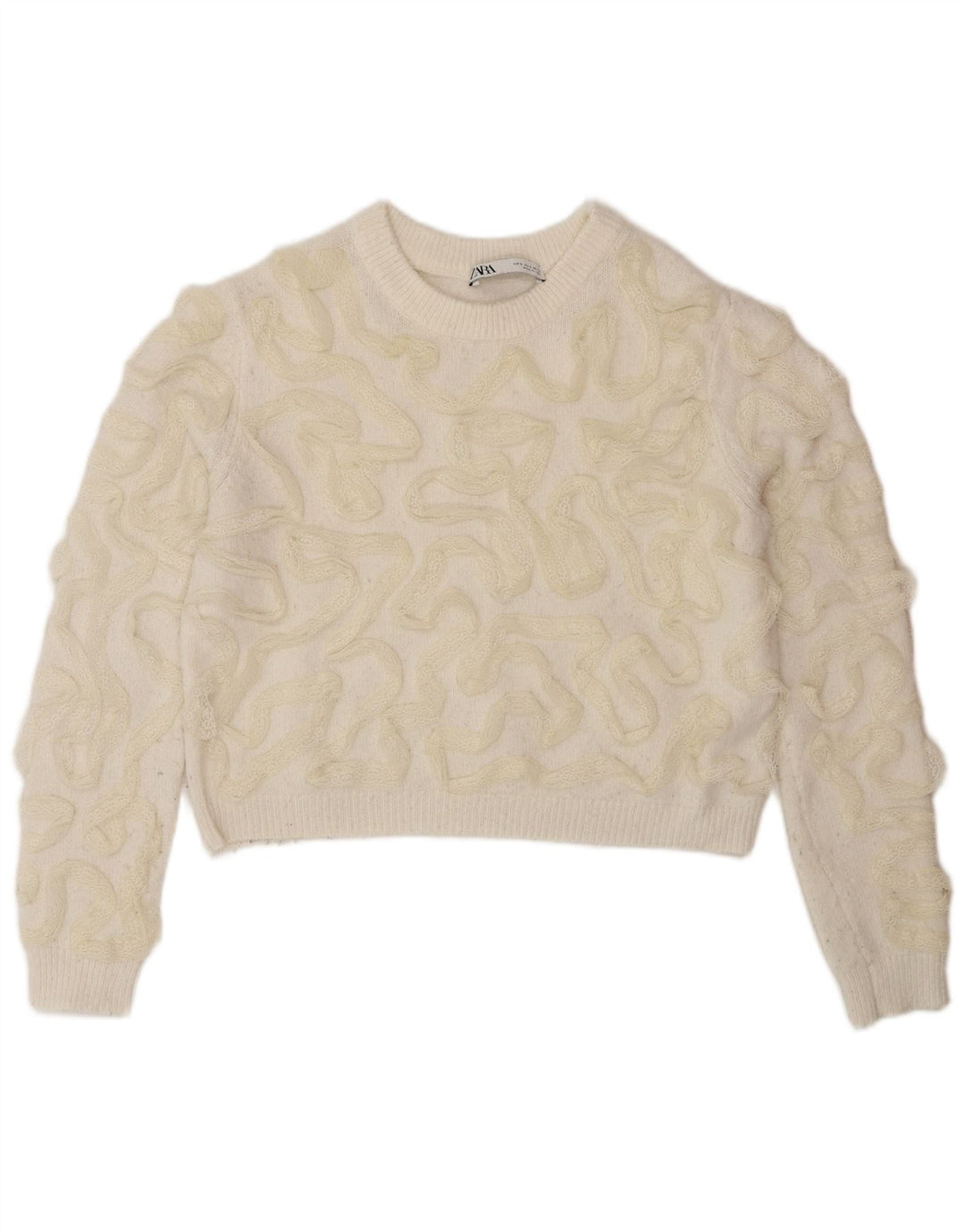 Pulover pentru femei Zara, cu model abstract, cu decolteu rotund