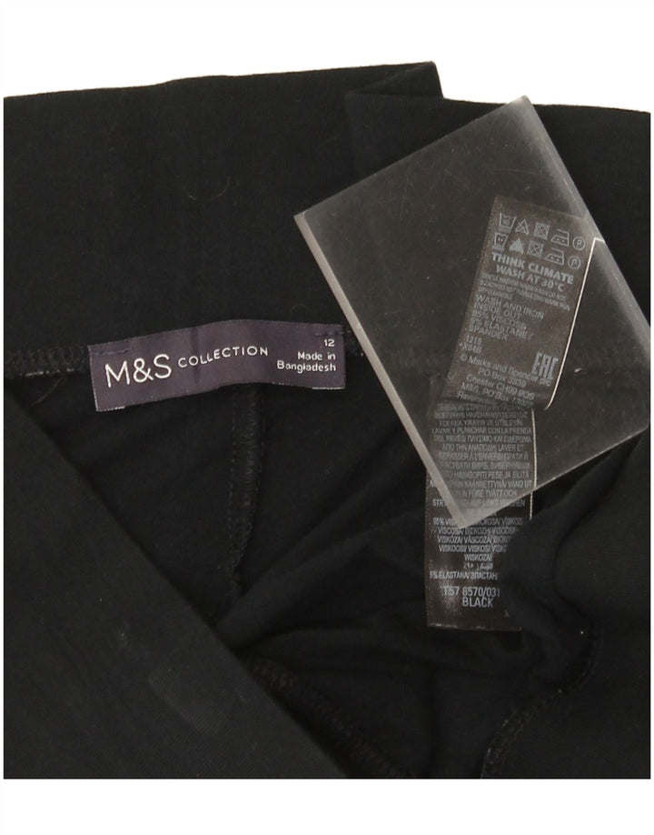 Leggings Capri pentru femei Marks & Spencer UK 12 Medium Black Viscose