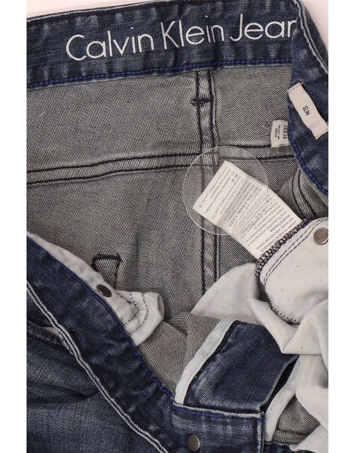 Blugi slim pentru bărbați Calvin Klein W34 L34 Bumbac albastru