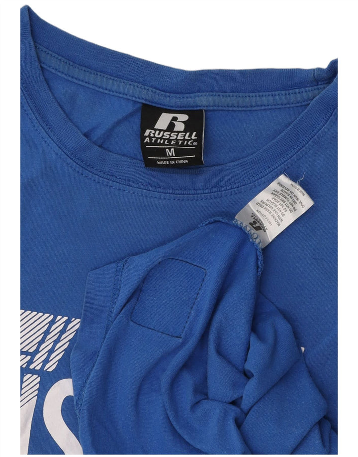 Tricou grafic pentru bărbați RUSSELL ATHLETIC Top din bumbac albastru mediu
