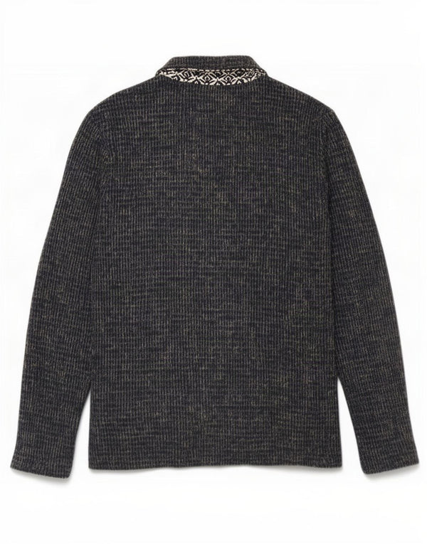 Pulover cardigan pentru bărbați Zara, mare, bleumarin, bumbac cu pete