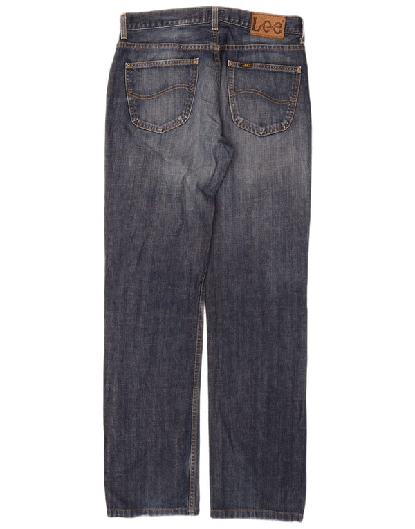 LEE Mens Seattle Straight Jeans W33 L36 Navy Blue Cotton