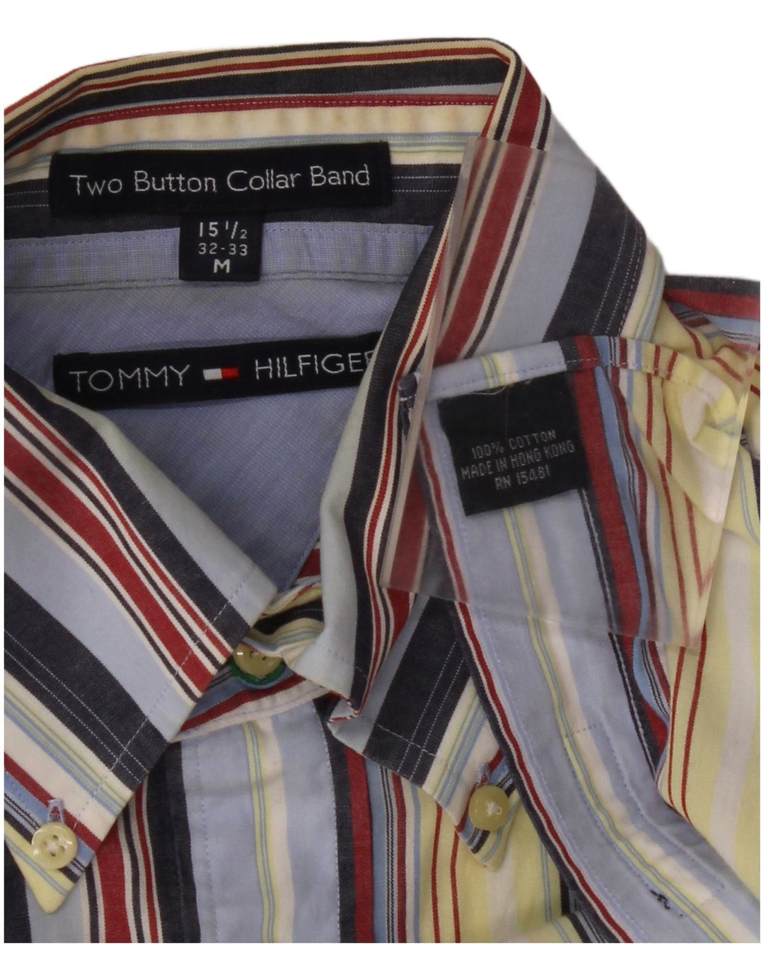 Cămașă pentru bărbați TOMMY HILFIGER Mărimea 15 1/2, bumbac cu dungi medii, multicolore