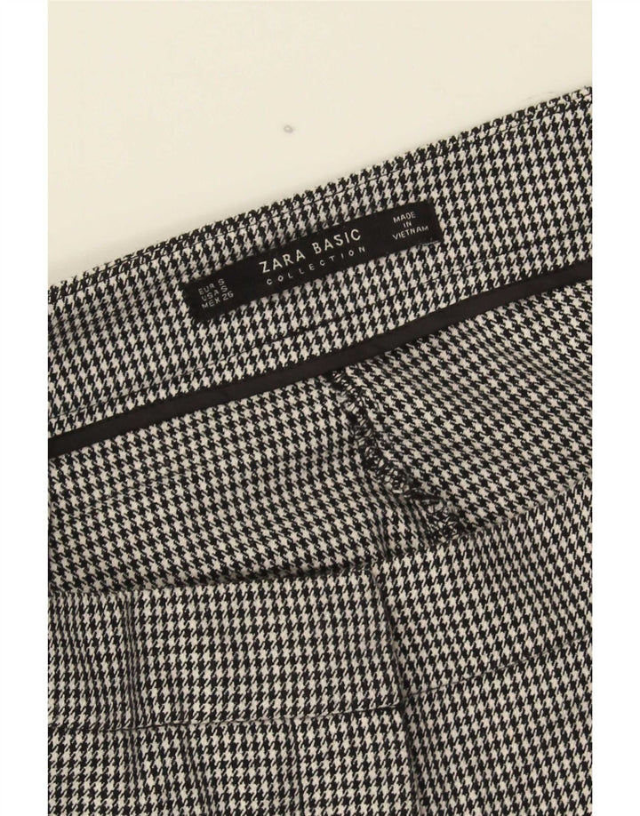 Pantaloni slim decupați Zara femei mici L26 L26 picior de găin negru