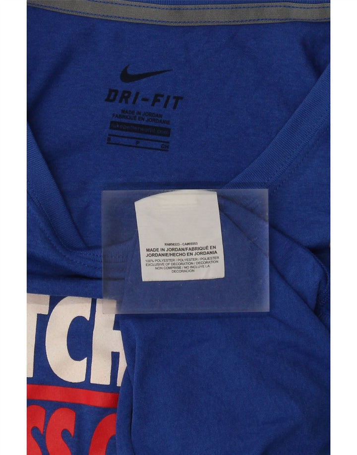 Nike Hutchinson Graphic Top cu mânecă lungă pentru femei UK 10 Small Blue Poliester