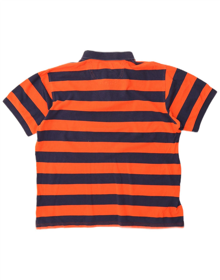 Cămașă polo Izod pentru bărbați XL, bumbac cu dungi portocalii
