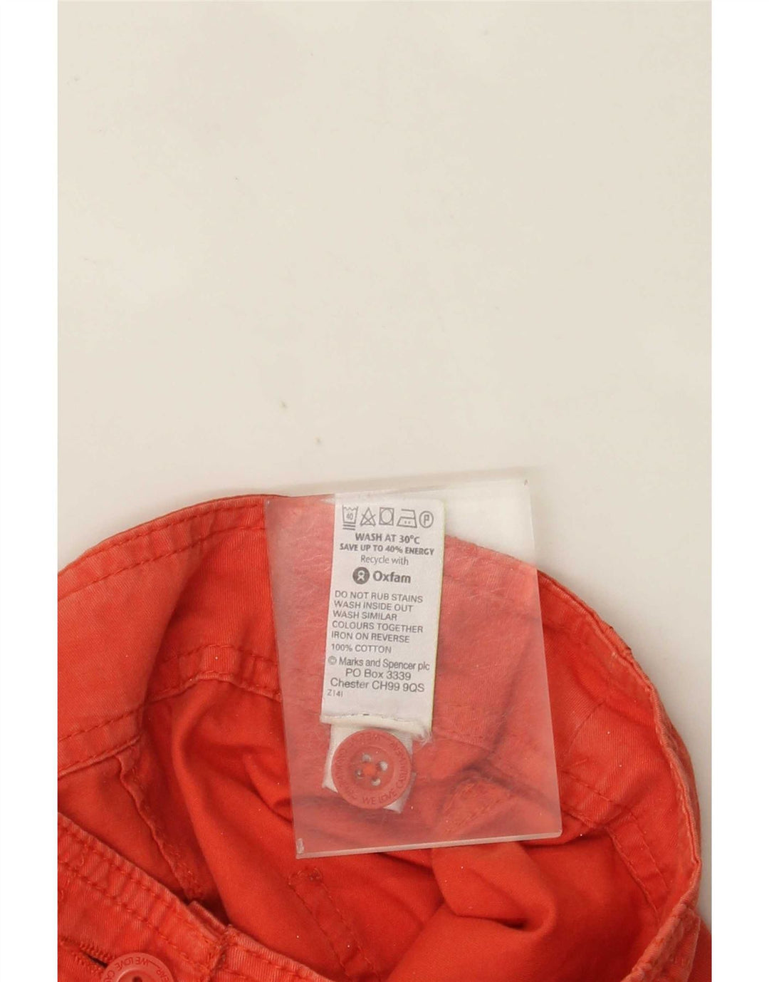 Marks & Spencer Pantaloni scurti cargo pentru femei UK 14 Large W34 Orange Bumbac