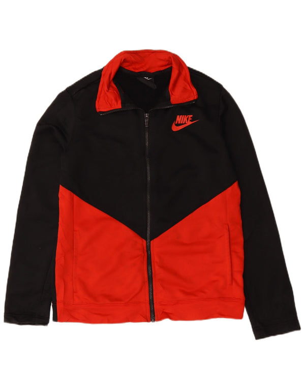 NIKE Boys Standard Tracksuit Top Jacket 13-14 Years XL  Black Colourblock