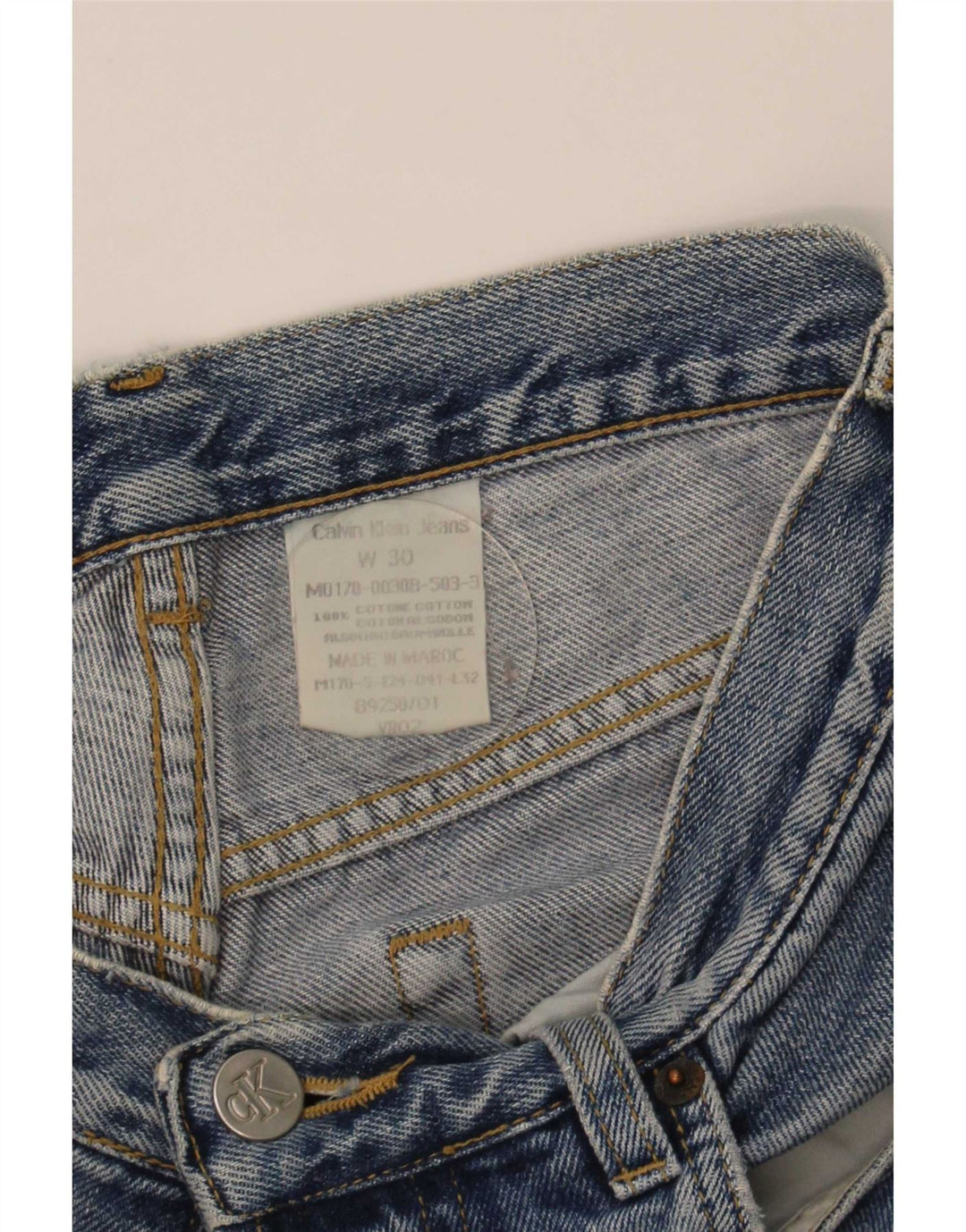 Calvin Klein Blugi drepti pentru bărbați W30 L29 Bumbac albastru