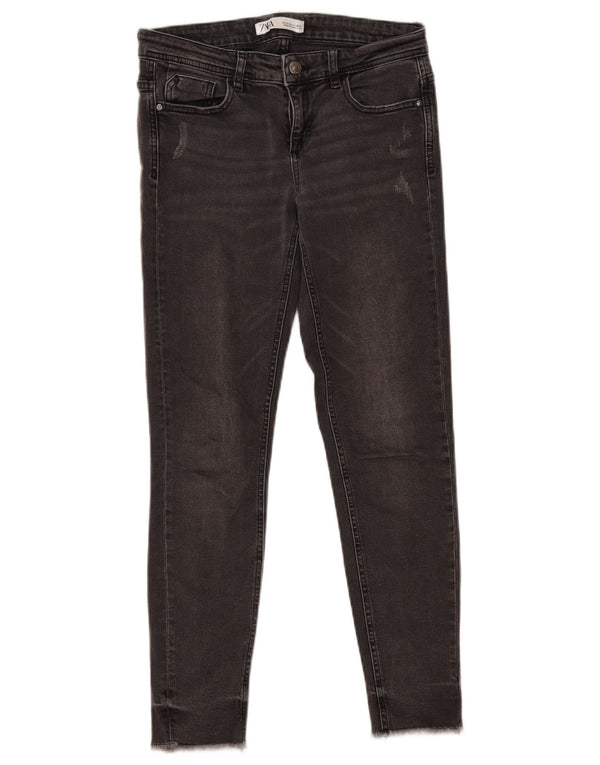 Blugi skinny distressed pentru femei Zara EU 36 XS W26 L27 bumbac gri