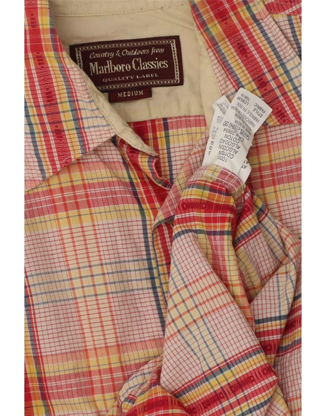 Cămașă pentru bărbați Marlboro Classics, bumbac cu carouri, multicoloră, medie