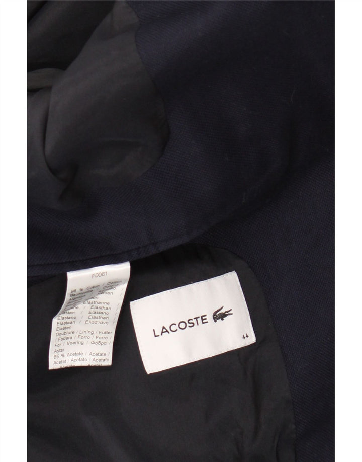 Jachetă Lacoste pentru femei, cu 1 nasture, mărimea 44, mare bumbac bleumarin