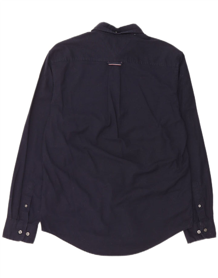Cămașă pentru bărbați Tommy Hilfiger, bumbac mediu albastru bleumarin