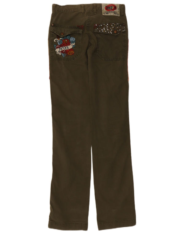 Ia doi pantaloni casual drepti pentru femei L27 L34 bumbac floral kaki