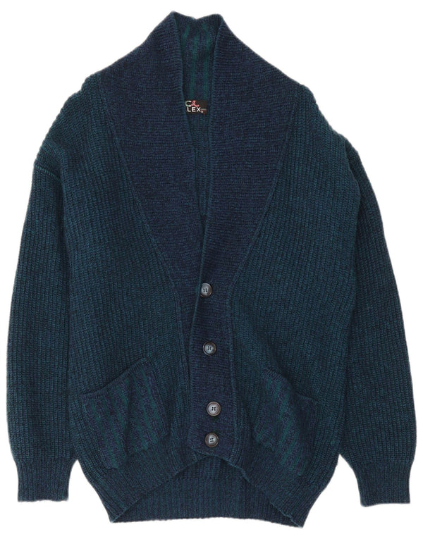 Pulover cardigan pentru bărbați ALEX IT 54 XL Lână colorblock albastru bleumarin