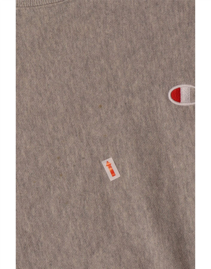 Pulover pentru femei Champion, cu țesătură inversă, crop, UK 6 XS, bumbac gri