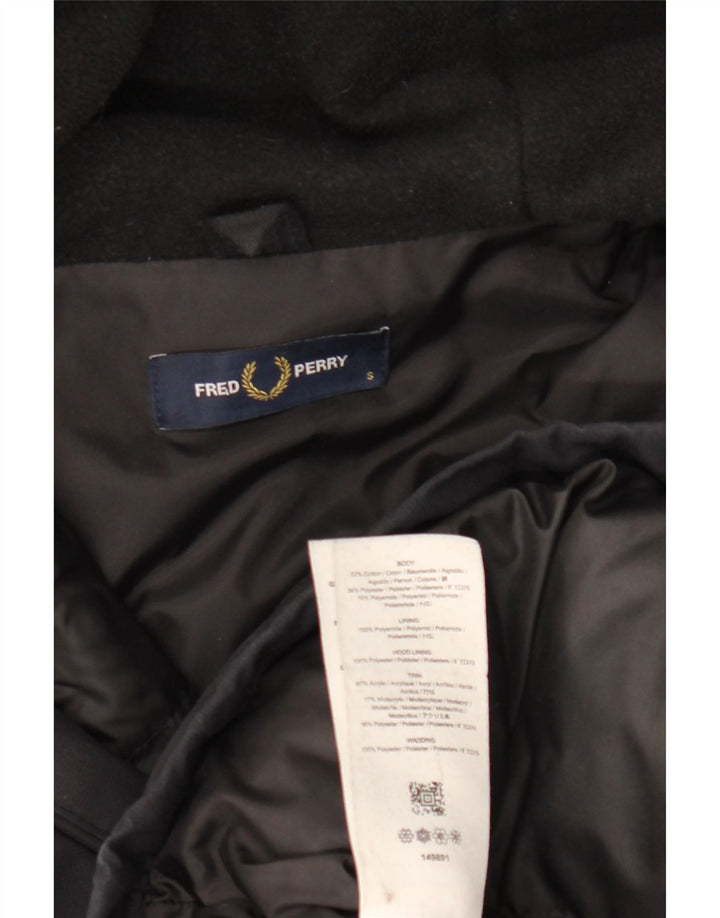Jachetă parka cu glugă pentru bărbați FRED PERRY UK 36 Bumbac negru mic