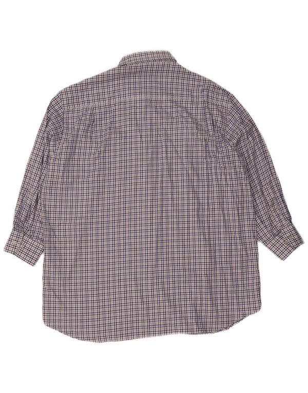 Cămașă de iahting pentru bărbați Paul & Shark, bumbac cu check albastru 2XL