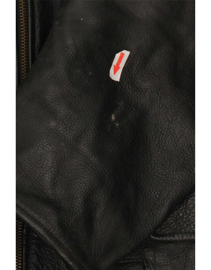Jachetă de piele vintage pentru bărbați UK 36 Small Black