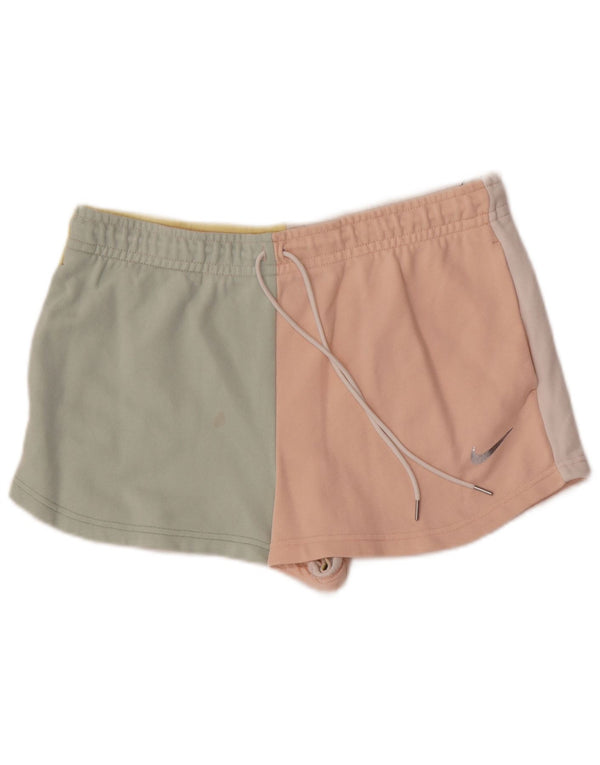 Pantaloni scurti sport Nike pentru femei UK 16, mari, multicolor, color block, bumbac