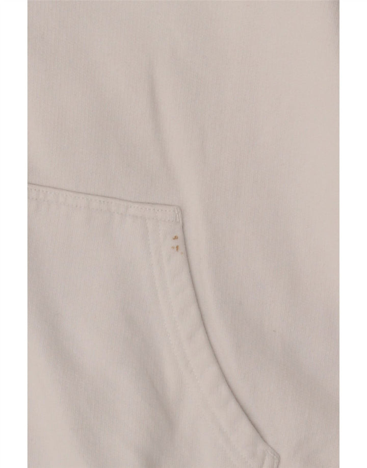CALVIN KLEIN JEANS Pulover cu capota cu fermoar cu grafic pentru femei UK 10 Small White
