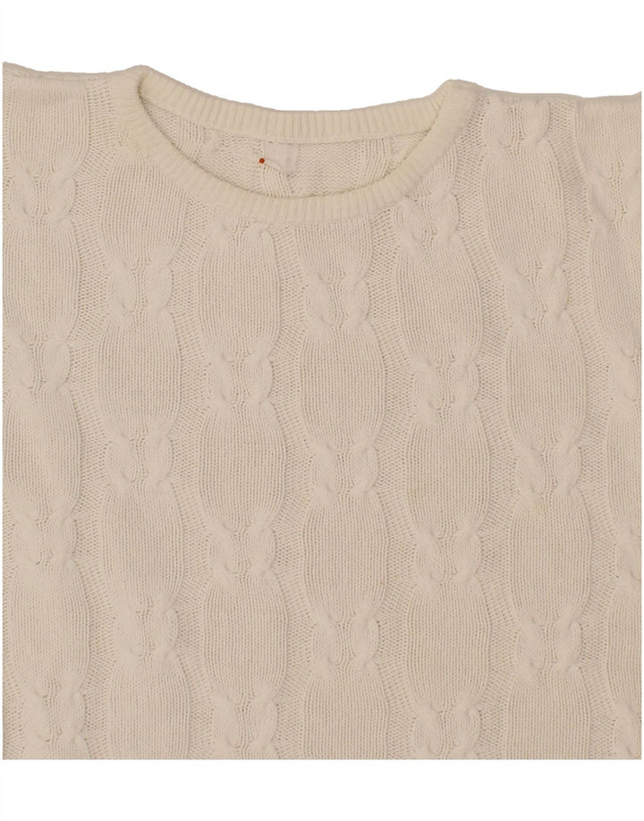 VINTAGE Womens Oversized Crew Neck Jumper Sweater EU 40/42 Large White Vintage Vintage and Second-Hand Vintage from Messina Hembry 